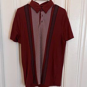 Express Men's Medium Casual Red Short Sleeve Shirt